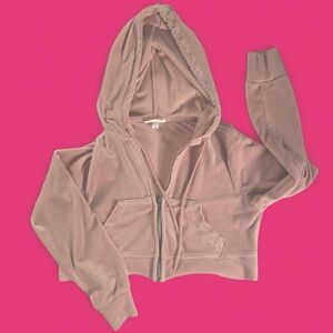 Pink 💕 Velour Cropped Hoodie | Colsie | Size XS | Y2K Vibes